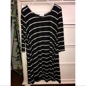 Black and White Striped Dress